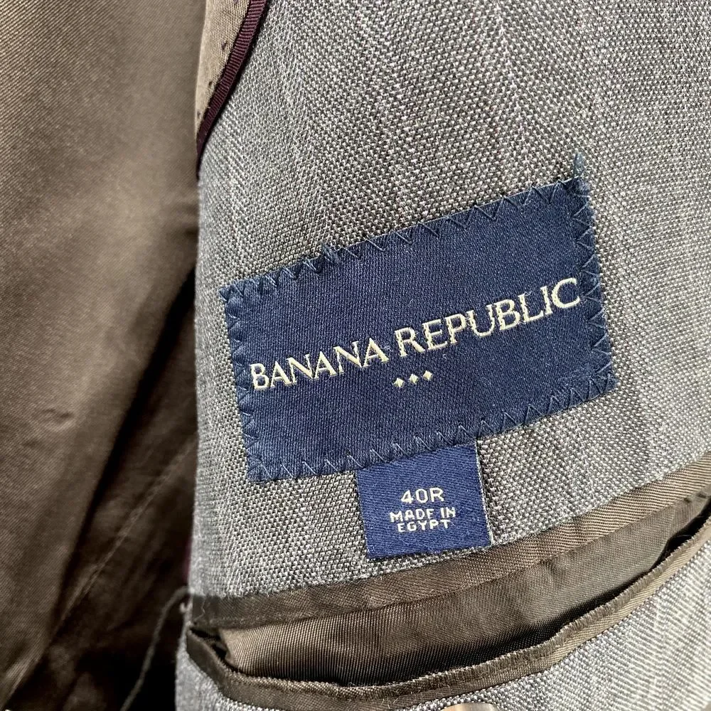 Banana Republic Blazer Mens 40R Brown Pinstripe Corpcore Bussiness Office Coat‎